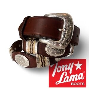 Tony Lama Men's Brown Champ Western Belt - SZ 40